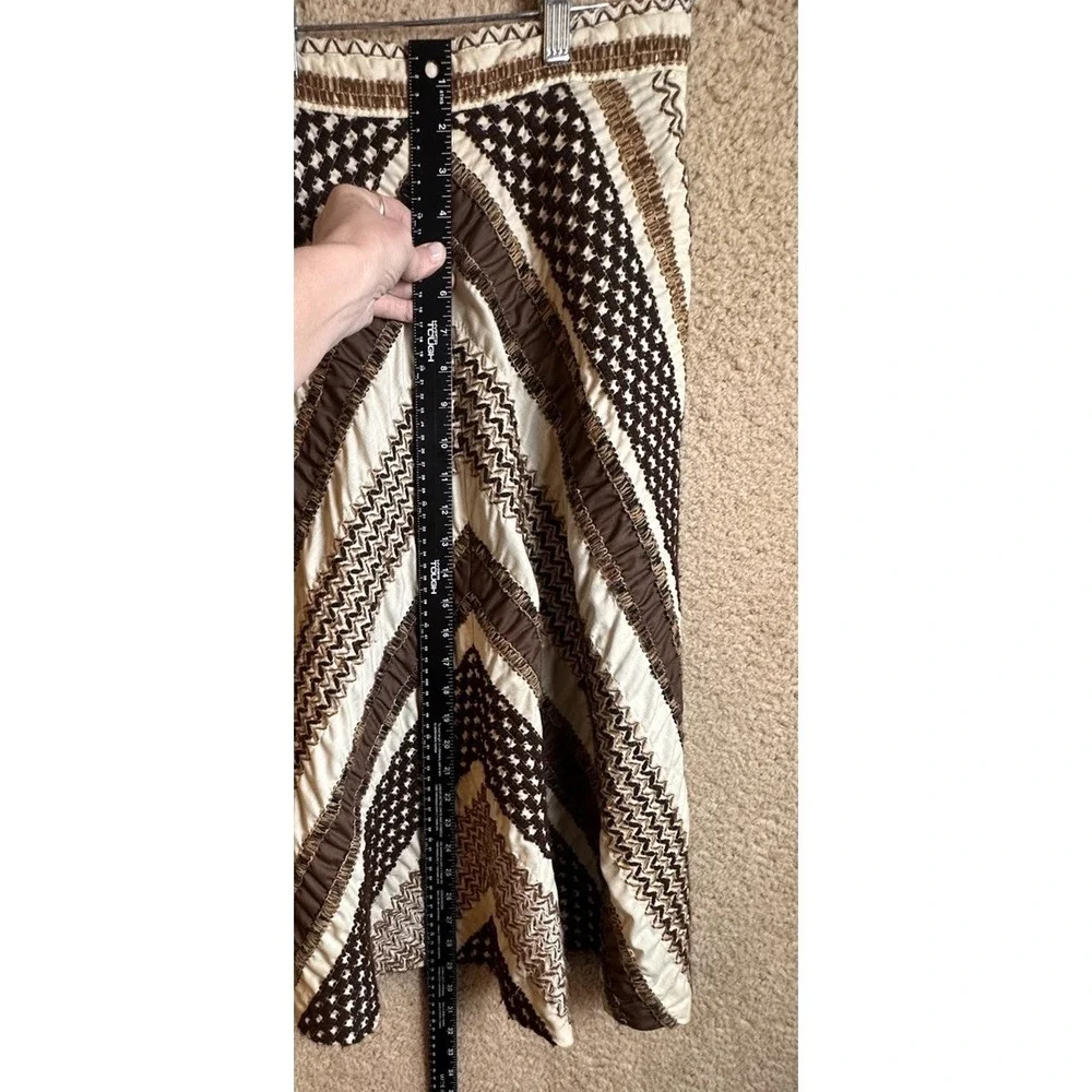 Vintage Gerd Inez Embroidered Chevron Midi Skirt EU 38‎ US 4 Scandinavian